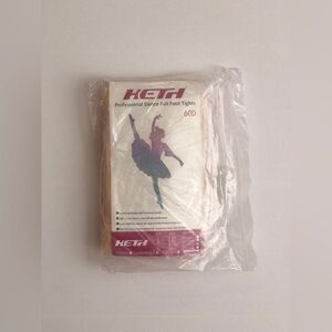 Girls (8-12yr) Size L, Heth Professional Dance Full Foot Tights, Pink